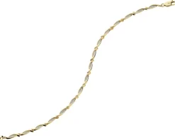 Bransoleta z żółtego złota z diamentami - 18 cm - 0,09 ct - próba 585