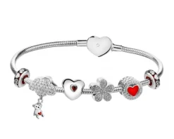 Bransoletka beads - zestaw - miś, chmurka, serce, kwiatek