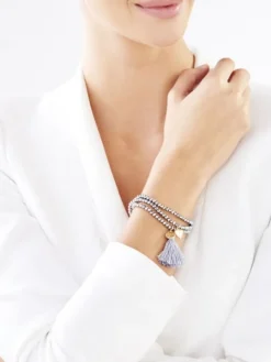 Bransoletka pozłacana ze szklanymi detalami - chwost