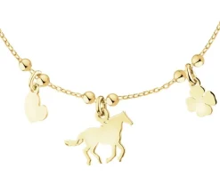 Bransoletka srebrna - koń, serce, koniczyna