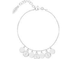 Bransoletka srebrna - koła, rozety