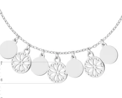 Bransoletka srebrna - koła, rozety