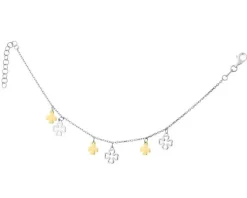 Bransoletka srebrna - koniczyny