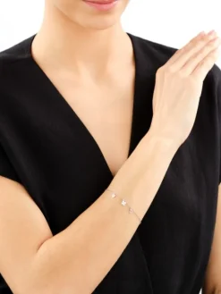 Bransoletka srebrna - koniczyny, serce