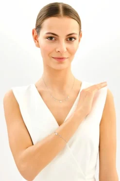 Bransoletka srebrna - koniczyny, serce