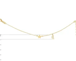 Bransoletka srebrna - Księżyc, gwiazda