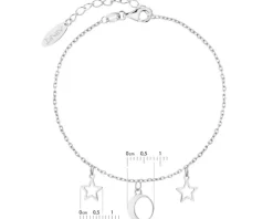 Bransoletka srebrna - Księżyc, gwiazdy