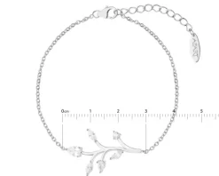 Bransoletka srebrna - liście