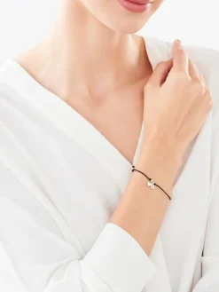 Bransoletka srebrna - litera B, serce