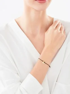 Bransoletka srebrna - litera M, serce