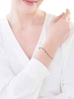 Bransoletka srebrna  - litera M, serce