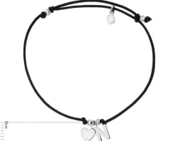 Bransoletka srebrna - litera N, serce