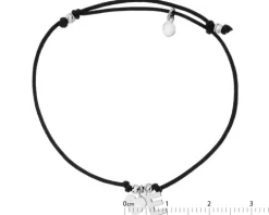 Bransoletka srebrna - litera E, serce