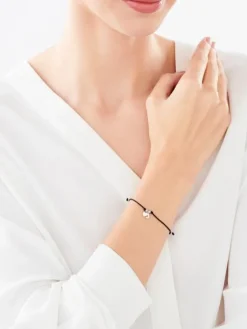 Bransoletka srebrna - litera J, serce