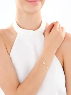 Bransoletka srebrna - motyl, koniczyna, serce