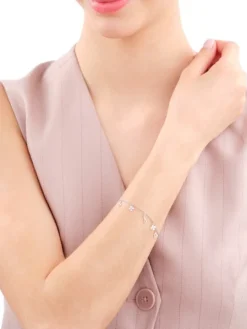 Bransoletka srebrna - nieskończoność, koniczyny, serca