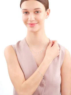 Bransoletka srebrna - nieskończoność, koniczyny, serca