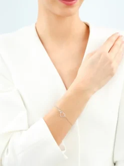 Bransoletka srebrna - serce, nieskończoność