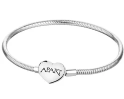 Bransoletka srebrna beads z cyrkonią - serce