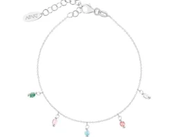 Bransoletka srebrna na nogę, cyrkonie