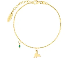 Bransoletka srebrna na nogę, szlifowane szkło - ptak