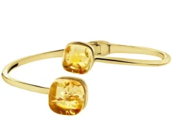 Bransoletka srebrna z bursztynem - kwadraty