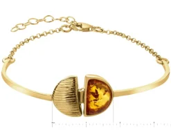 Bransoletka srebrna z bursztynem