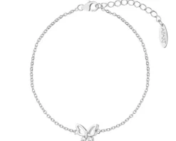 Bransoletka srebrna z cyrkoniami - motyl