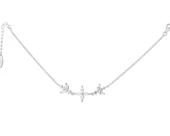 Bransoletka srebrna z cyrkoniami - kwiat