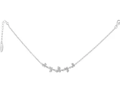 Bransoletka srebrna z cyrkoniami - motyle