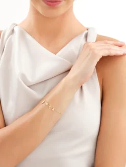 Bransoletka srebrna z cyrkoniami - skrzydło, koniczyna, podkowa, serce