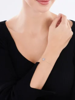 Bransoletka srebrna z cyrkoniami - motyl