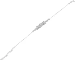 Bransoletka srebrna z cyrkoniami - kwiaty