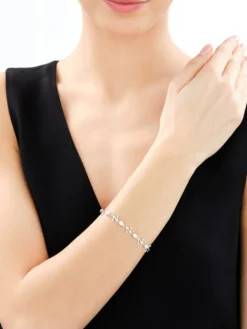 Bransoletka srebrna z cyrkoniami