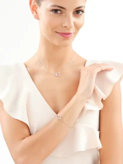 Bransoletka srebrna z cyrkoniami - koła