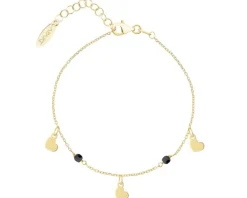 Bransoletka srebrna z cyrkoniami - serca