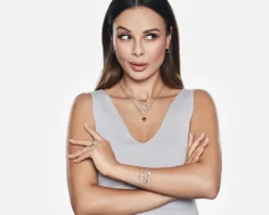 Bransoletka srebrna z cyrkoniami - mama, serce