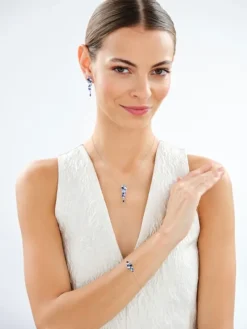 Bransoletka srebrna z cyrkoniami - gwiazdy