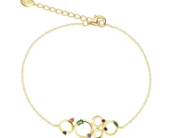 Bransoletka srebrna z cyrkoniami - koła