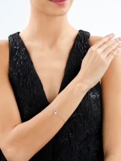 Bransoletka srebrna z cyrkoniami - nieskończoność, serce