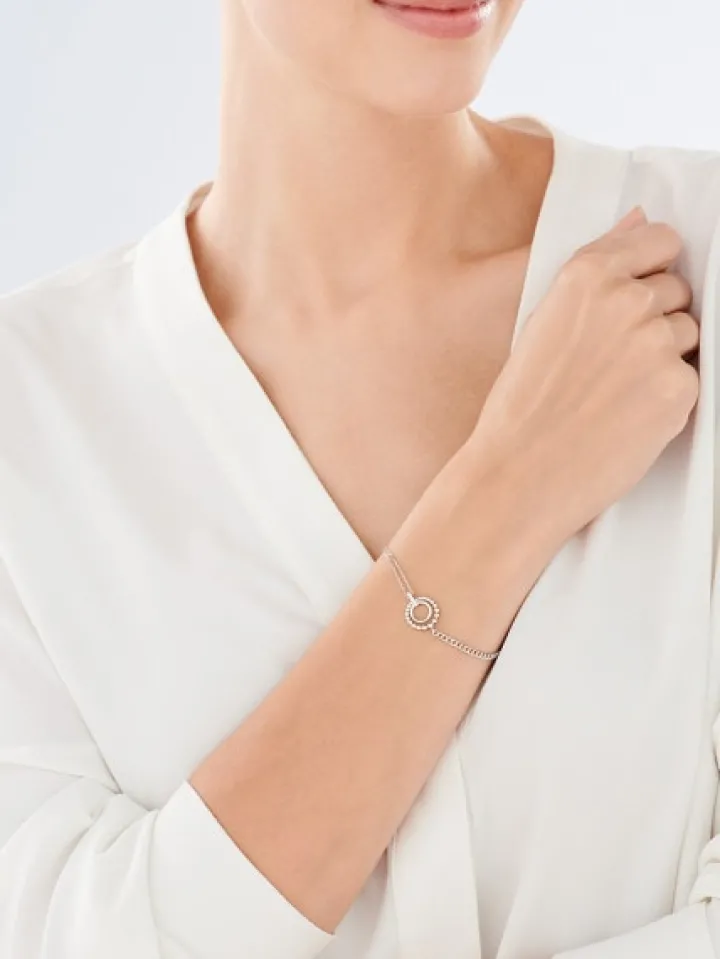 Bransoletka srebrna z cyrkoniami - koła