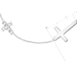 Bransoletka srebrna z cyrkoniami - krzyże