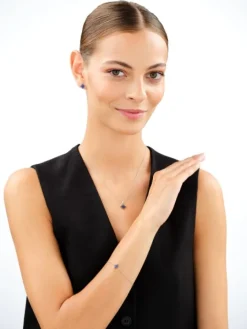 Bransoletka srebrna z cyrkoniami - gwiazda