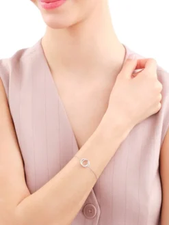 Bransoletka srebrna z cyrkoniami - koła