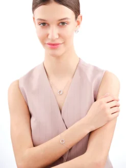 Bransoletka srebrna z cyrkoniami - koła