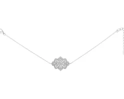 Bransoletka srebrna z cyrkoniami - rozeta