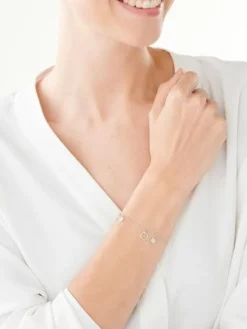 Bransoletka srebrna z cyrkoniami - koła