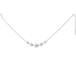 Bransoletka srebrna z cyrkoniami - gwiazdy