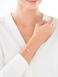 Bransoletka srebrna z cyrkoniami - gwiazdy