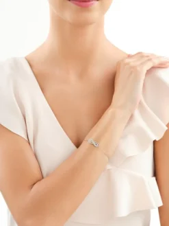 Bransoletka srebrna z cyrkoniami - nieskończoność